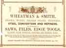 Advertisement for Wheatman and Smith, steel converters and refiners, Russell Works, Kelham Island