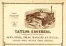 Advertisement for Taylor Brothers, manufacturers of saws, steel, files, machine knives, etc., Adelaide Works, Mowbray Street  