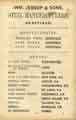 Advertisement for William Jessop and Sons, steel manufacturers, Brightside Works, Park Works and Soho Works Advertisement for William Jessop and Sons, steel manufacturers, Brightside Works, Park Works and Soho Works