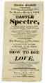 Sheffield Theatre Bill - the grand drama of the Castle Spectre, The Humours of a Playhouse;  and the much admired farce How to Die For Love