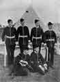 Boer War: No thought of War! Hallamshires in Camp at Bridington. Private R. C. Ashton (bottom row, 1st left) now on active service