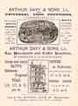 View: y10680 Advertisement for Arthur Davy and Sons Ltd., universal food providers, No. 40 Fargate