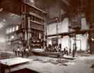 Cammell Laird and Co. Ltd., labbing an armour plate ingot for HMS Warspite under 4,000 tons press, Grimesthorpe Works