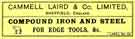 Cammell Laird and Co. Ltd., label for compound iron and steel for edge tools, etc, c. 1915