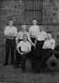 Boer War. Comrades in Arms. Gymnasium Team, York and Lancaster Regiment, 2nd Battalion. H. Richardson (first left) Harry Taylor (2nd right) George Buckmaster (first right) 