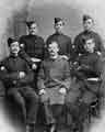 Boer War. Sheffield Ambulance Men. (1st Contingent) (left to right - uniformed) W. E. Moulds. J. Howell. S. Kirk. W. A. Brown. W. H. Bowdler. 