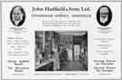 Advertisement for John Hadfield and Sons Ltd. taken from 'An Illustrated Record of Building and Public Works', Wellerman Brothers Ltd, Sheffield and Hyde.