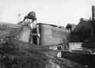 Sheffield Corporation Electricity Works.  View of retaining walls and hoist well, part of Neepsend Power Station