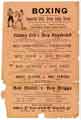 Advertisement for boxing matches at Imperial Hall, Cross Addy Street