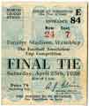 Ticket for the 1936 FA Cup final between Arsenal and Sheffield United at Wembley