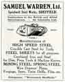View: y11255 Advertisement for Samuel Warren Ltd., Speedwell Steelworks, Sidney Street