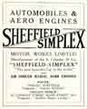 Advertisement for Sheffield Simplex Motor Works Ltd., Fitzwilliam Works, Tinsley