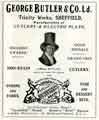 View: y11257 Advertisement for George Butler and Co. Ltd., manufacturers of cutlery and electroplate, Trinity Works, Eyre Street