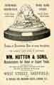 Advertisement for William Hutton and Sons, cutlery manufacturers, Hutton's Buildings, Nos.140-144 West Street