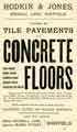 View: y11927 Advertisement for Hodkin and Jones, layers of tile pavements and concrete floors, Bramall Lane