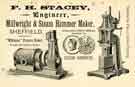 Advertisement for F. H. Stacey, millwright and steam hammer maker