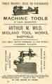 Advertisement for Arthur M. Wild, machine tool manufacturer, Midland Tool Works