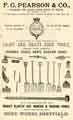 Advertisement for F. G. Pearson and Co., edge tool manufacturer, Hope Works, Furnace Hill, Netherthorpe