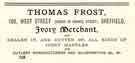 Advertisement for Thomas Frost, ivory merchant, No.160 West Street