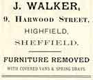 View: y12180 Advertisement for J. Walker, furniture remover, No.9 Harwood Street