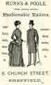 Advertisement for Munks and Poole, tailors, No.6 Church Street