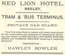 View: y12195 Advertisement for the Red Lion Hotel, No.653 London Road, Heeley