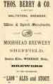 View: y12203 Advertisement for Thomas Berry and Co. Ltd., maltsters, brewers and wine and spirit merchants, Moorhead Brewery