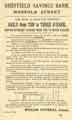 Advertisement for Sheffield Savings Bank, No.103 Norfolk Street Advertisement for Sheffield Savings Bank, No.103 Norfolk Street
