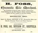 Advertisement for H. Foss, encaustic tile merchant, No.101 Division Street Advertisement for H. Foss, encaustic tile merchant, No.101 Division Street