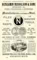 View: y12248 Advertisement for Benjamin Nicholson and Sons, steel converters and refiners, Shoreham Steel, File and Tool Works, Bramall Lane