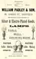 Advertisement for William Padley and Son, manufacturers of silver and electro-plated goods, No.88 Surrey Street