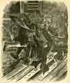 Charles Peace or The Adventures of a Notorious Burglar: Linked in fierce struggle, Peace and the footman fall from the window