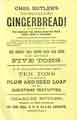 Advertisement for Charles Butler's unequalled gingerbread - the amount sold during each Christmas fair week now exceeds five tons