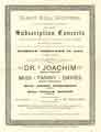 Albert Hall, Sheffield, annual subscription concerts - Dr Joachim and Miss Fanny Davies, Miss Annie Norledge and Miss Lilian Hovey