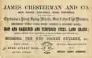 View: y12624 Advertisement for James Chesterman and Co., tape measures, rulers, tools, cutlery, etc., Bow Works, Ecclesall Road