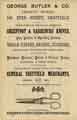Advertisement for George Butler, knives, razors and scissors, Trinity Works, 105 Eyre Street Advertisement for George Butler, knives, razors and scissors, Trinity Works, 105 Eyre Street