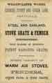 Advertisement for Wharncliffe Works, Cornish Street and Green Lane, grates, stoves and fenders, etc Advertisement for Wharncliffe Works, Cornish Street and Green Lane, grates, stoves and fenders, etc