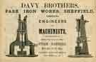 View: y12630 Advertisement for Davy Brothers, General Engineers and Machinists, Park Iron Works