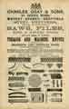 Advertisement for Charles Gray and Sons, steel refiners, tool and knife manufactures, etc., St Philip's Works, Watery Street