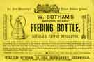 Advertisement for W. Botham's improved infants feeding bottle