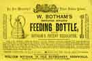 Advertisement for W. Botham's improved infants feeding bottle