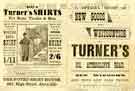 View: y12722 Advertisement for C. A. Turner and Co., shirt and drapery warehouse, No.691 Attercliffe Road - a special show of new goods for whitsuntide