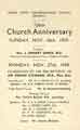Programme for the Queen Street Congregational Church, 156th Church Anniversary Sunday, and the birthday of Sir Henry Coward