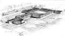 Architects drawing of Rowlinson Secondary School, Dyche Lane