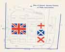 View: y13091 Sheffield Schools Empire Day Pageant, Bramall Lane - plan of ground showing position of flags and colonies