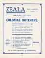 Advertisement for Zeala Meat Company Ltd., Sheffield's largest, cheapest and best colonial butchers