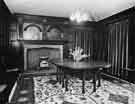 Underbank Hall. The oak-panelled dining room