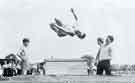 South Yorkshire Police: Members of the Cadet's gymnastic display tem at the Force Open Day, Niagara Sports Ground, Sheffield South Yorkshire Police: Members of the Cadet's gymnastic display tem at the Force Open Day, Niagara Sports Ground, Sheffield