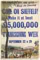 National Savings: For final victory and after - keep on saving. Come on Sheffield! Make it at least £5,000,000; thanksgiving week September 22 to 29, 1945