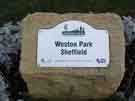 Plaque to Weston Park being a Fields in Trust Centenary Field commemorating those that lost their lives in World War One